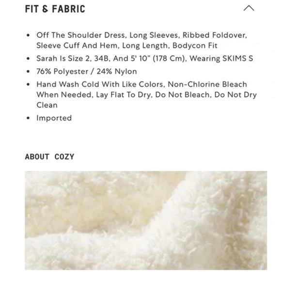 SKIMS COZY KNIT OFF THE SHOULDER DRESS SOLD OUT - Picture 5 of 6